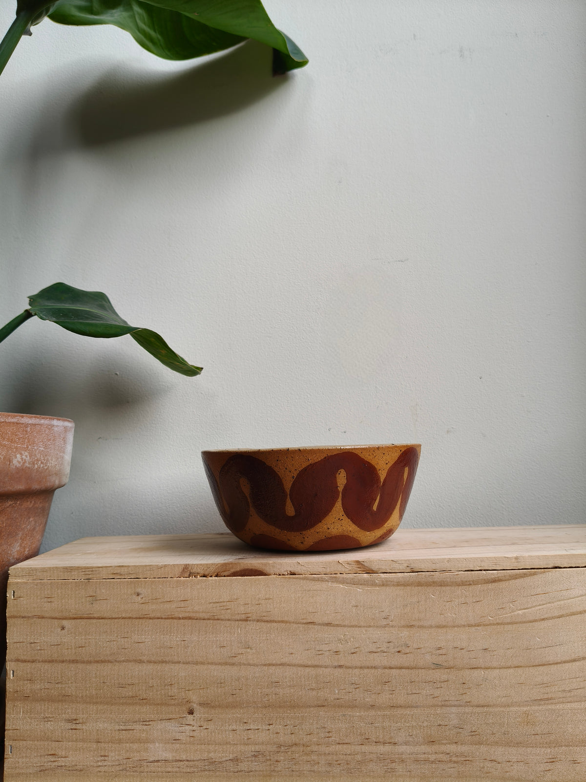 Wavey bowl - hand painted - medium