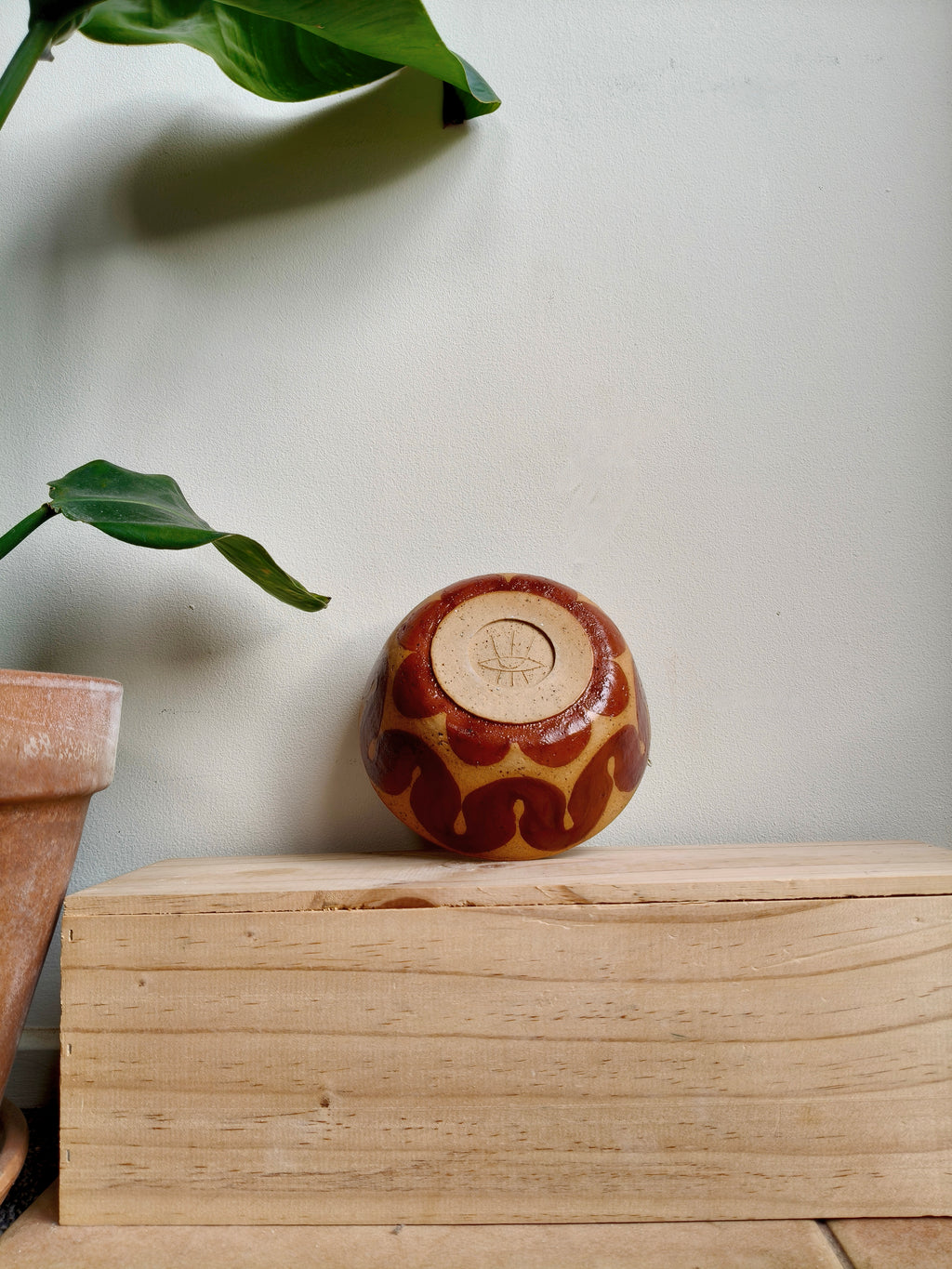 Wavey bowl - hand painted - medium